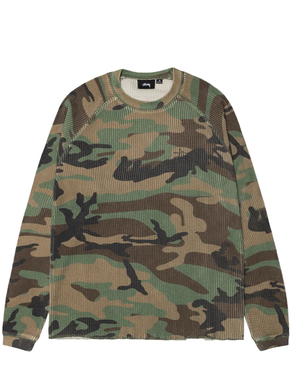 STUSSY-RAGLAN THERMAL BASIC STOCK KNIT-1140356 0423 WOODLAND CAMO