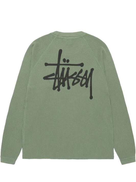 STUSSY-RAGLAN THERMAL BASIC STOCK KNIT-1140356 1059 SAGE
