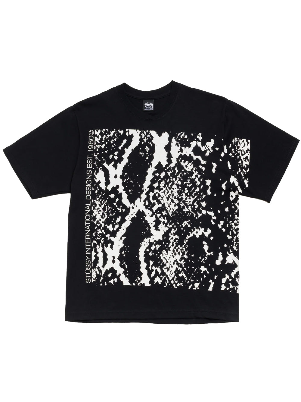 STUSSY-SNAKESKIN TEE-1905199 0001 BLACK