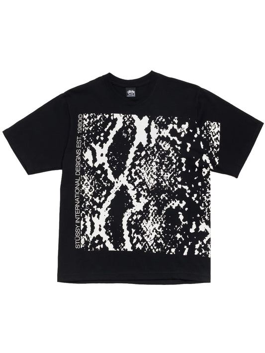 STUSSY-SNAKESKIN TEE-1905199 0001 BLACK