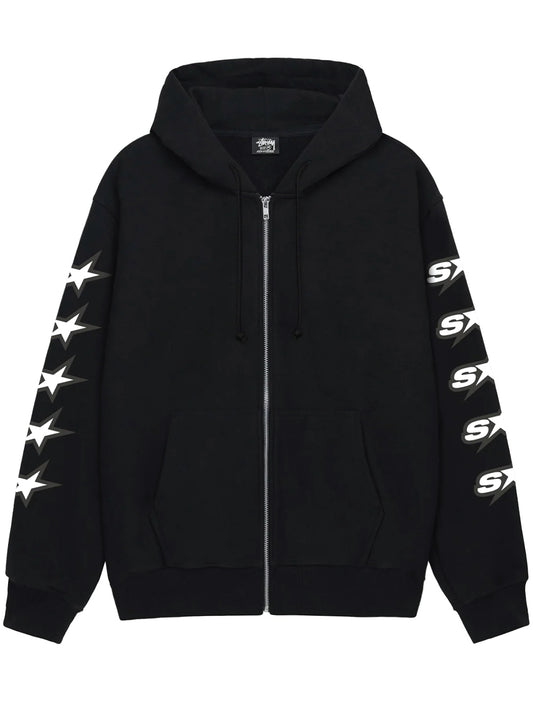 STUSSY-SPEEDWAY ZIP HOOD-1975123 0001 BLACK