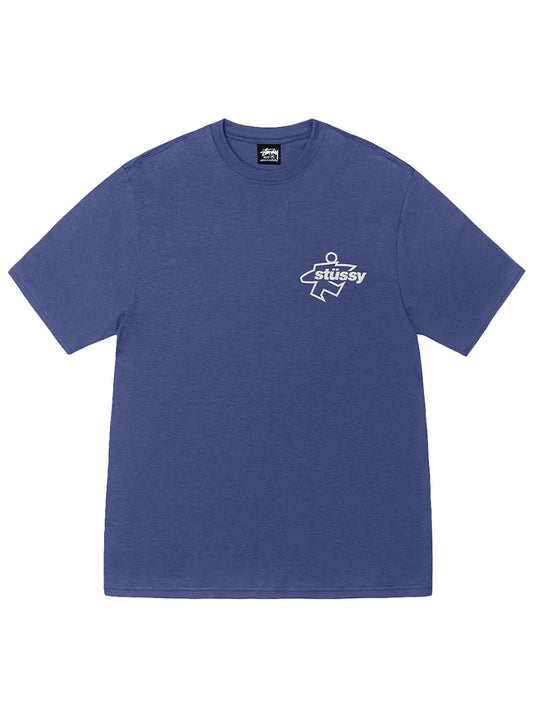 STUSSY-SURF SIZE PIG. DYED TEE-1905180 0811 INDIGO
