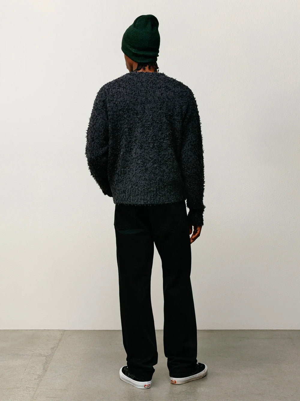 STUSSY-TEXTURED CARDIGAN-117291 0001 BLACK