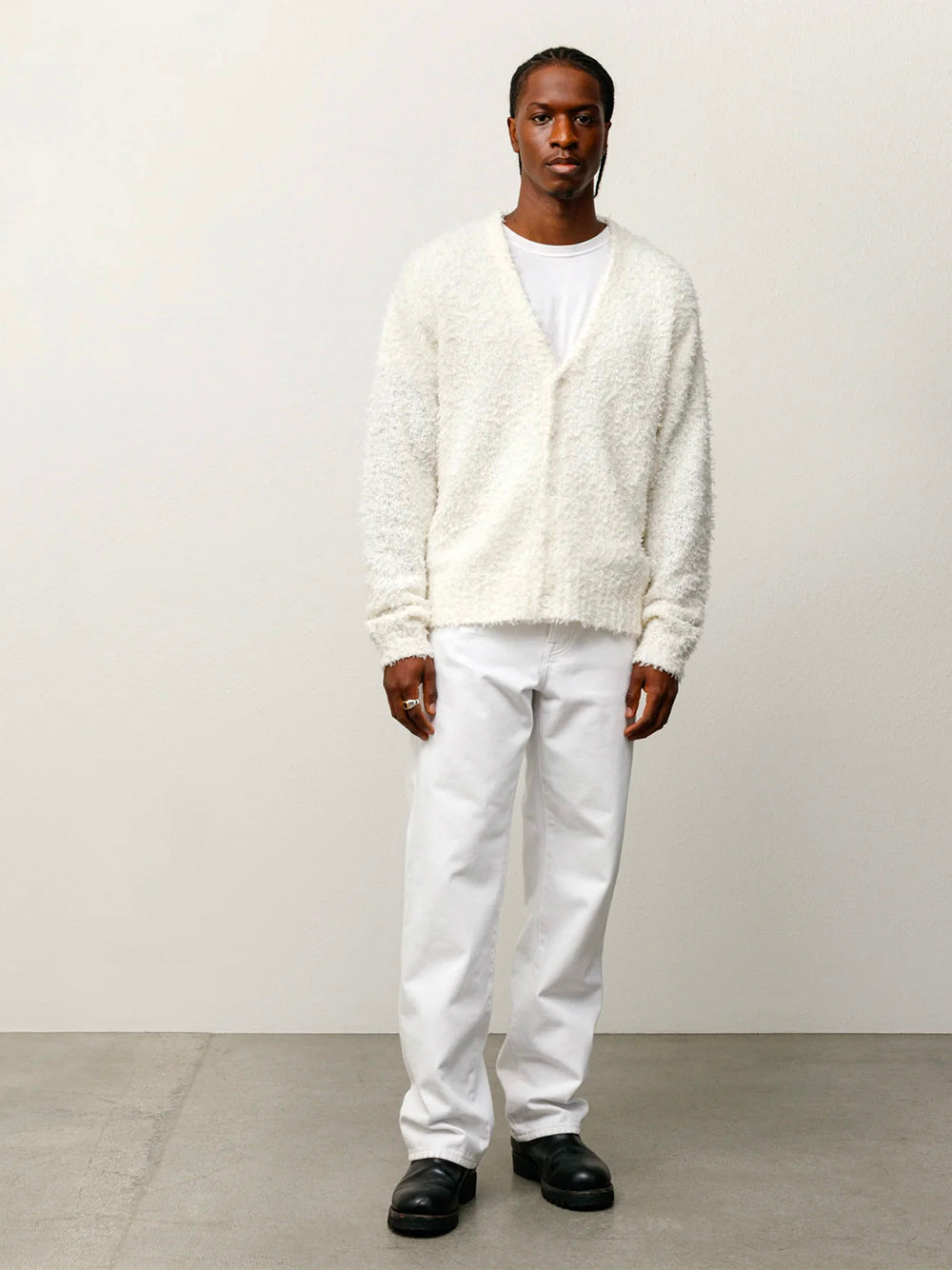 STUSSY-TEXTURED CARDIGAN-117291 1230 OFF WHITE