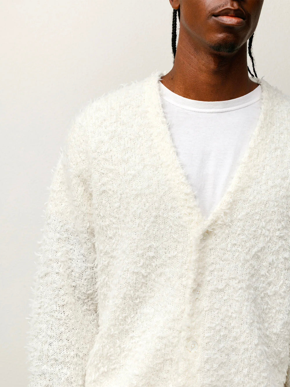 STUSSY-TEXTURED CARDIGAN-117291 1230 OFF WHITE
