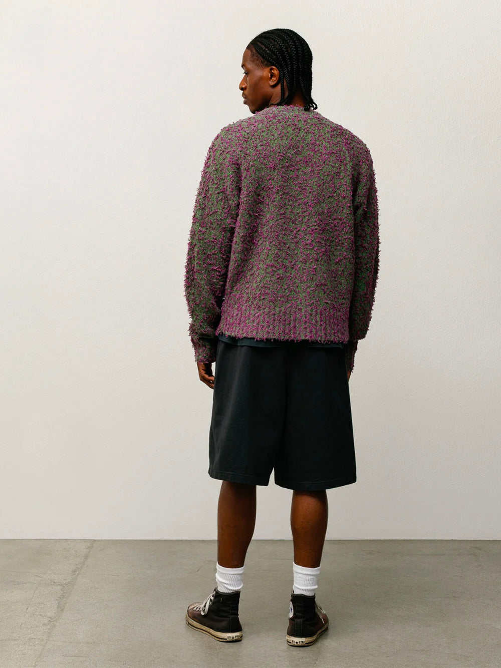 STUSSY-TEXTURED CARDIGAN-117291 960 PURPLE/GREEN