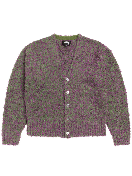 STUSSY-TEXTURED CARDIGAN-117291 960 PURPLE/GREEN