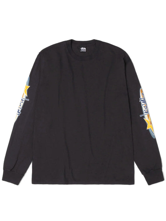 STUSSY-TWO STAR PIG DYED LS TEE-1995128 0090 FADED BLACK