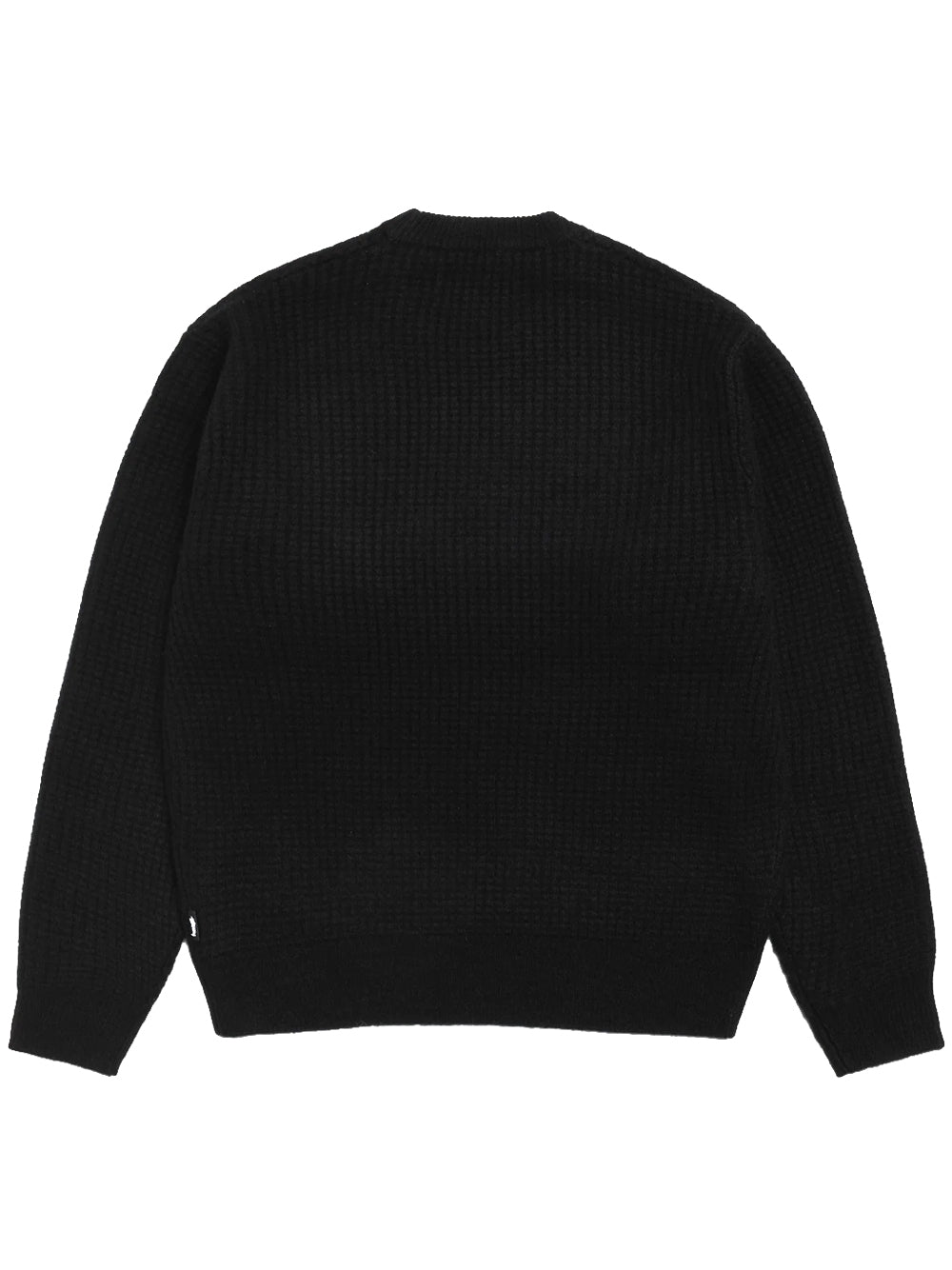 STUSSY-WAFFLE CASHMERE SWEATER-117257 0001 BLACK