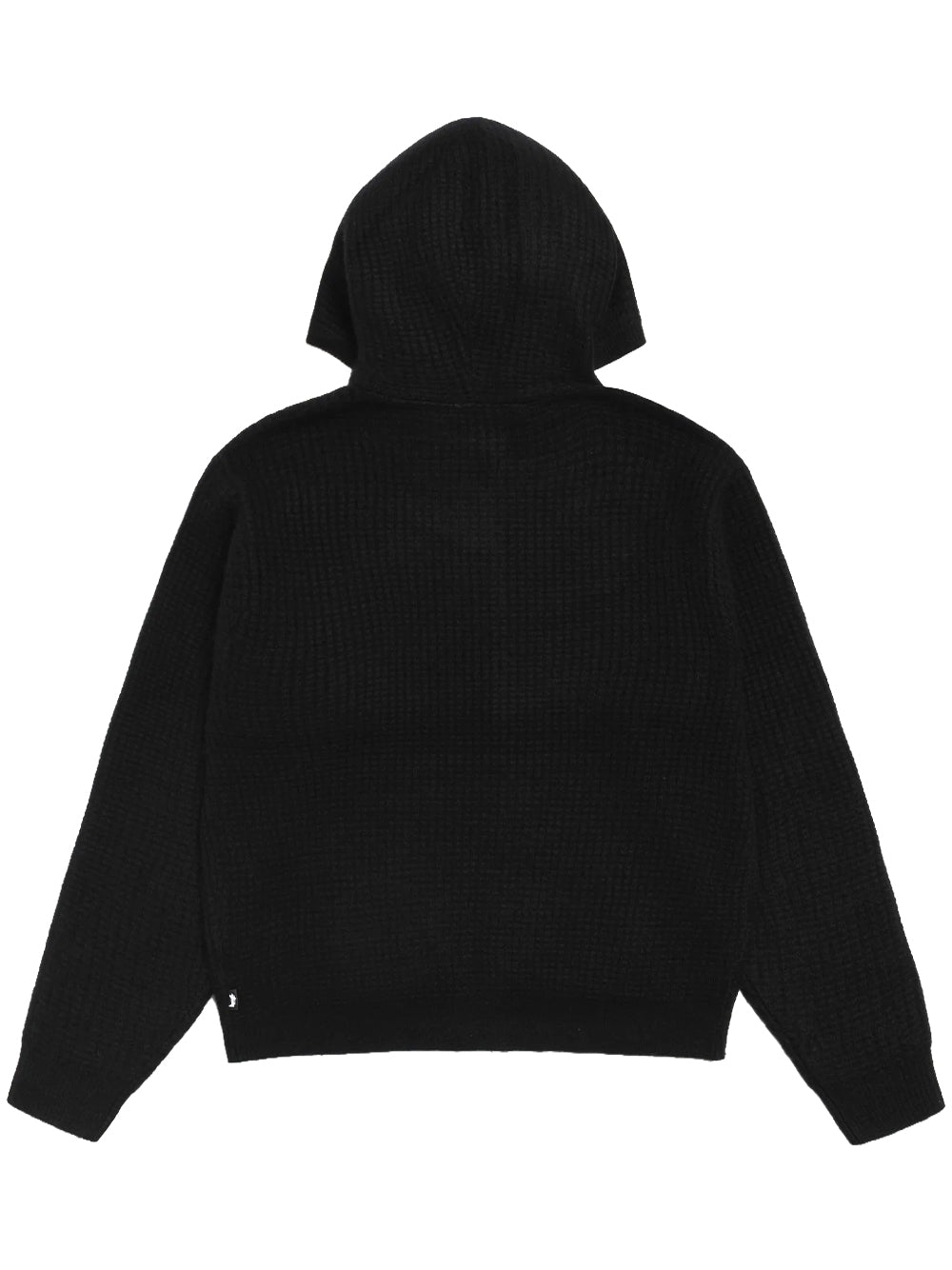 STUSSY-WAFFLE CASHMERE ZIP HOOD-117274 0001 BLACK