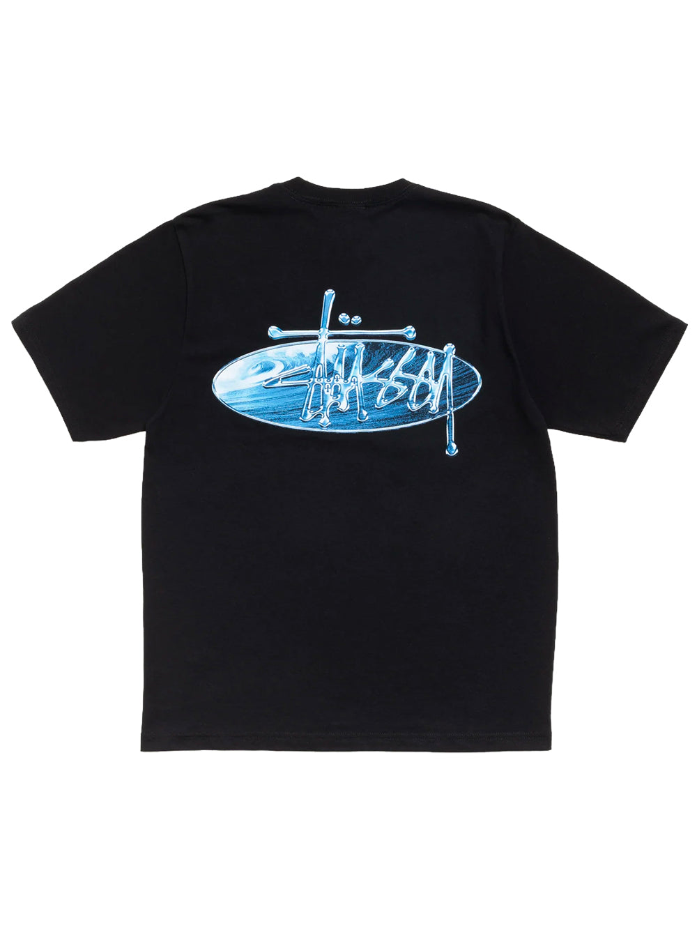 STUSSY-WAVE OVAL TEE-1905181 0001BLACK