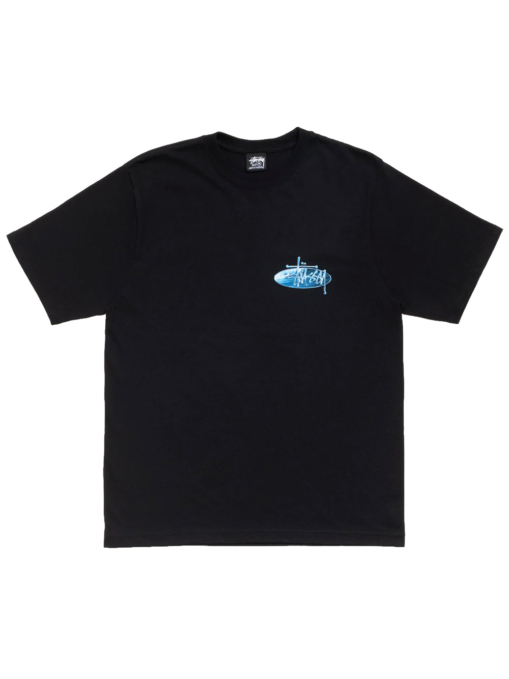 STUSSY-WAVE OVAL TEE-1905181 0001BLACK