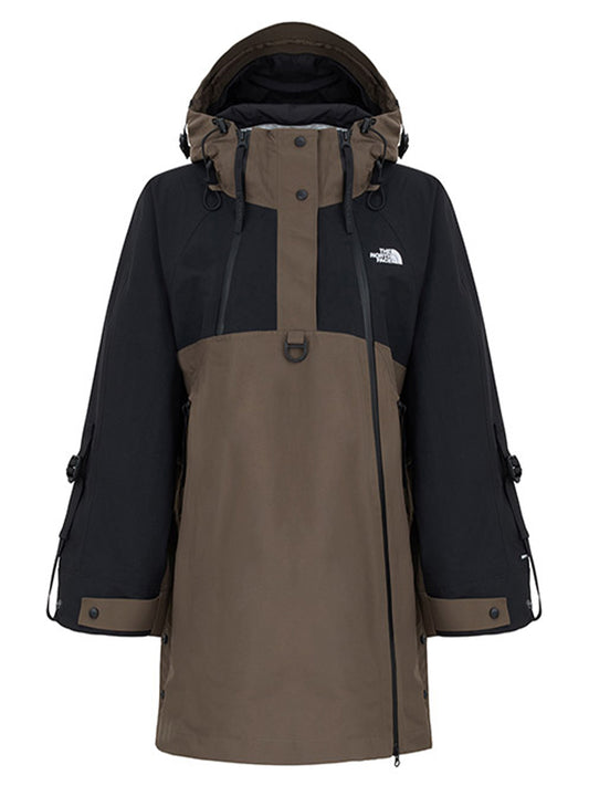 THE NORTH FACE-W DRYVENT HS CAPE COAT-NF0A8E784XO1 TNF BLACK/BROWN