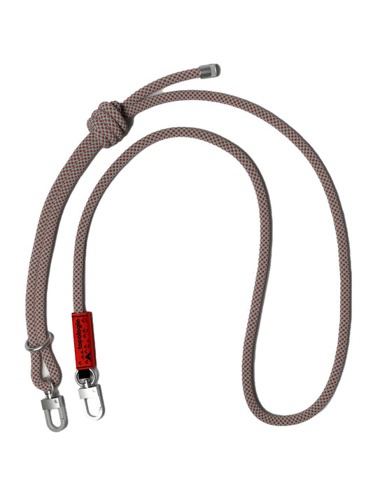 TOPOLOGIE-STRAPS 8 MM ROPE STRAP-TP.WST.R08.GRB.00.BOX GREY / RED / BLUE LATTICE