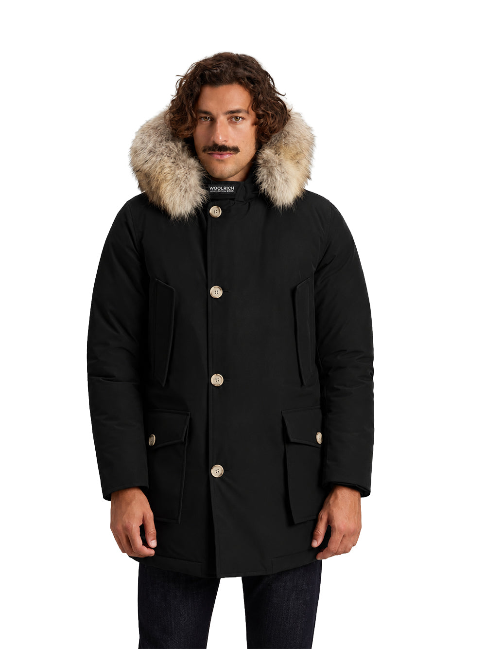 WOOLRICH-ARCTIC DETACHABLE FUR PARKA-CFWOOU0482MBUT0001 BLK/BLACK