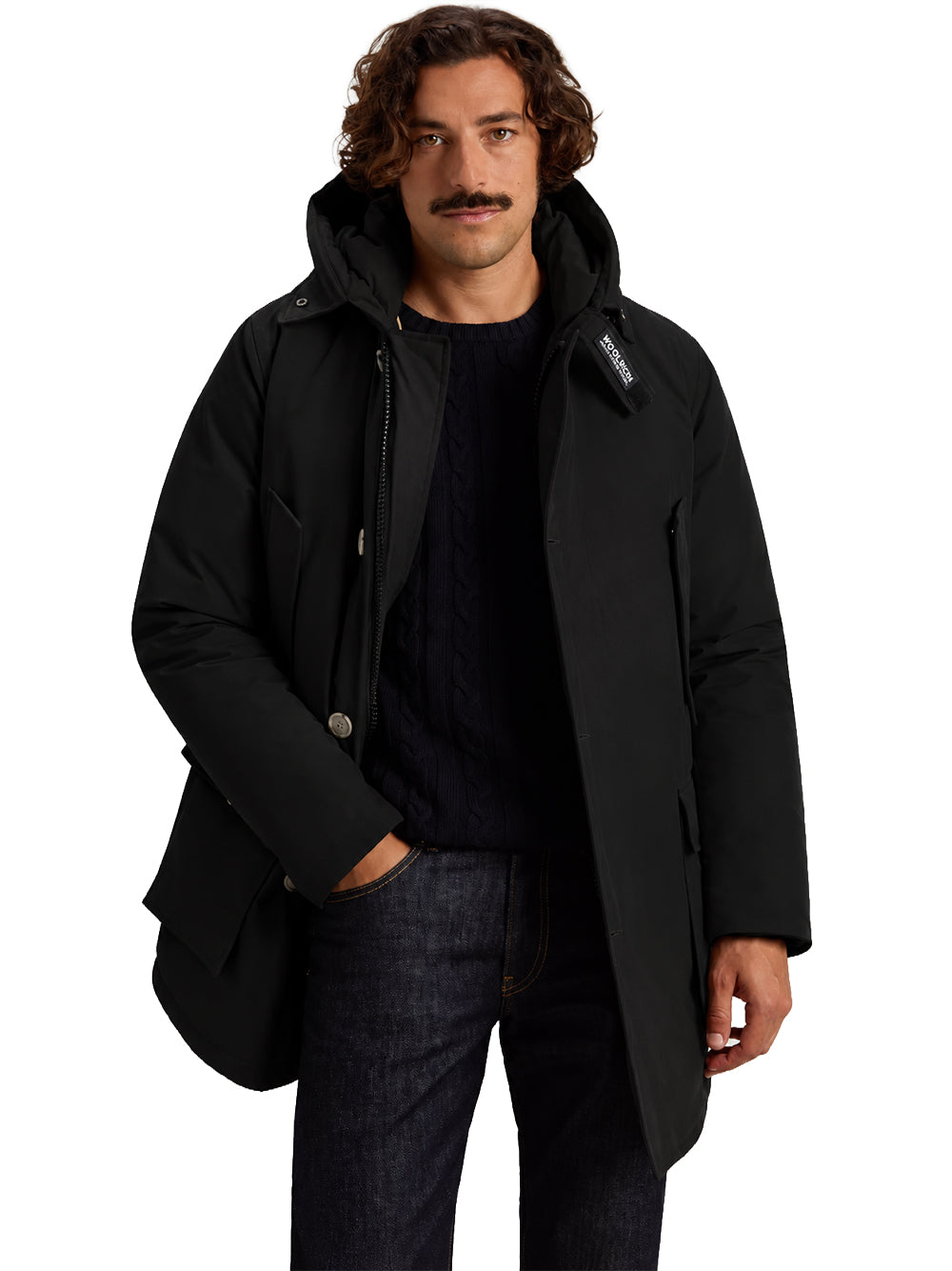 WOOLRICH-ARCTIC DETACHABLE FUR PARKA-CFWOOU0482MBUT0001 BLK/BLACK