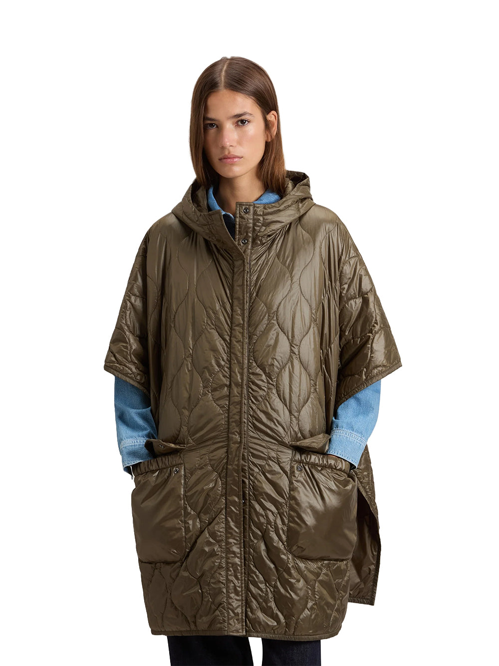 WOOLRICH-LIGHT NYLON CAPE-CFWWOU2253FRUT3937 614 DARK GREEN