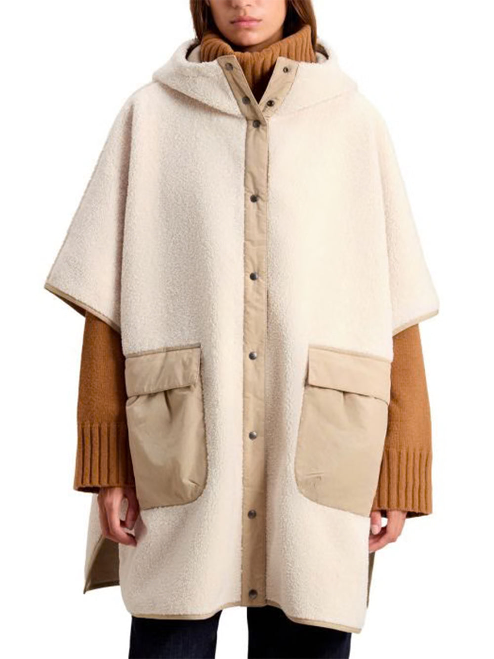 WOOLRICH-MIXED SHERPA CAPE-CFWWTS2002FRUT5521 8743 MILKY/CREAM