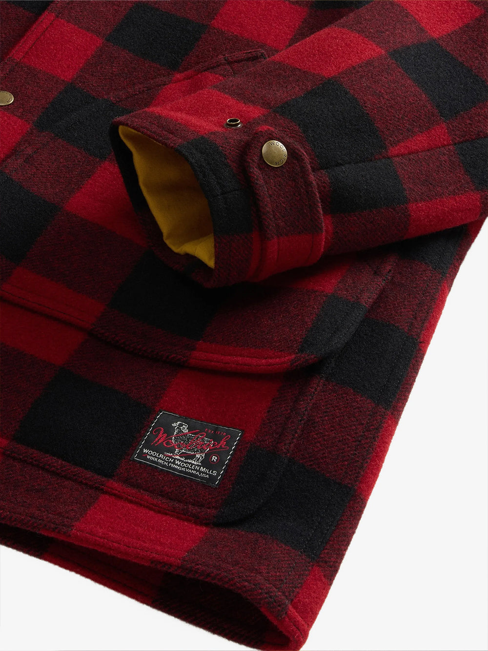 WOOLRICH-WOMEN’S CHECK BARN COAT-CFWMOU2000FRUT5656 5321 RED BUFFALO