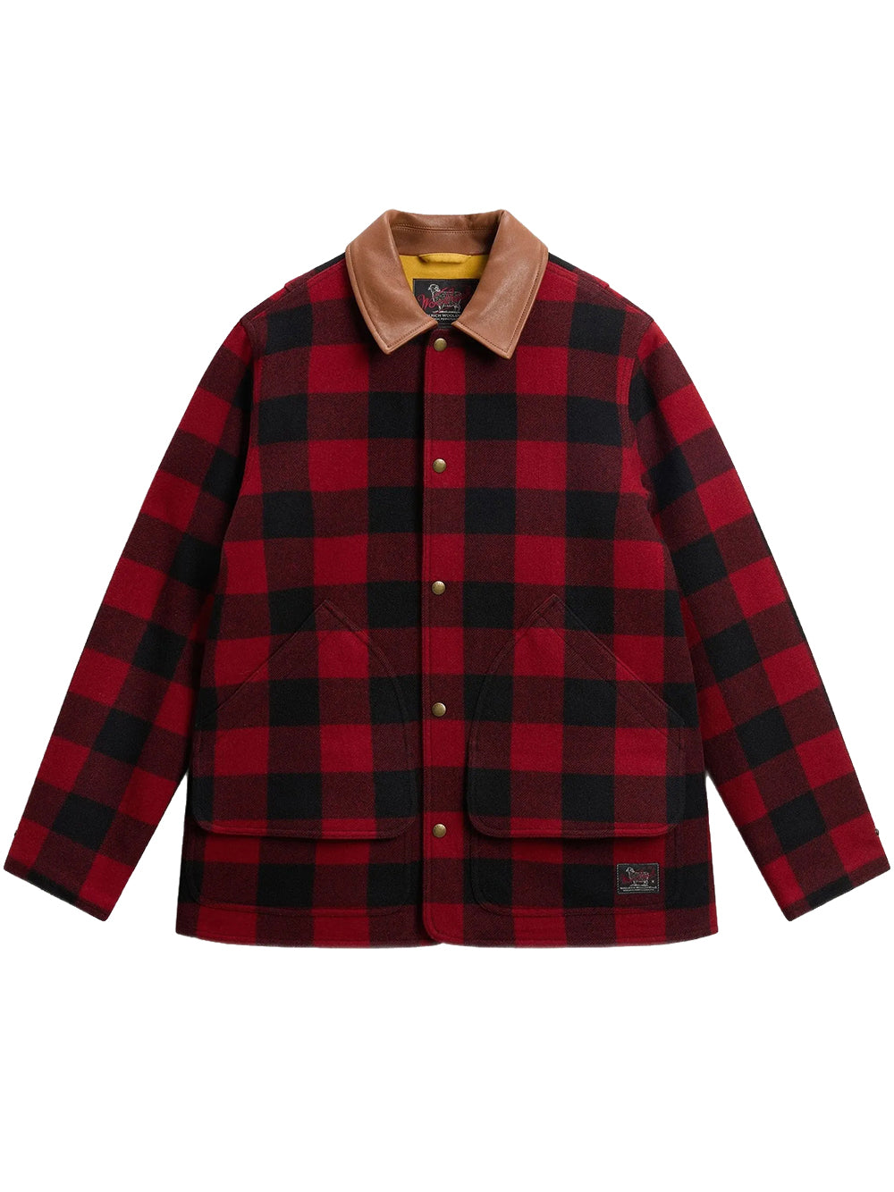 WOOLRICH-WOMEN’S CHECK BARN COAT-CFWMOU2000FRUT5656 5321 RED BUFFALO