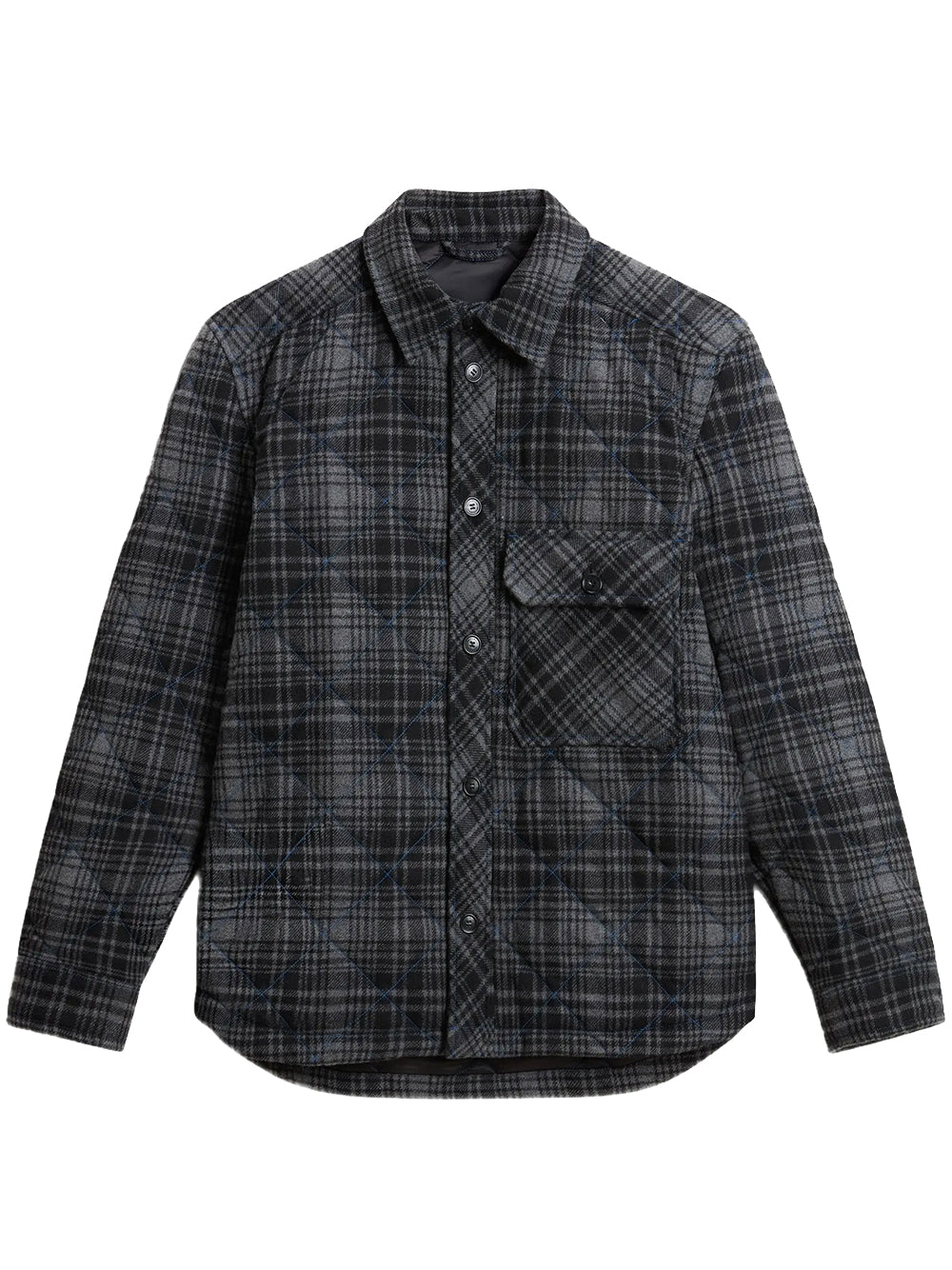 WOOLRICH-WOOL CHECK DIAMOND SHIRT JACKET-CFWOOS2060MRUT3046 1904 GREY HUNTING