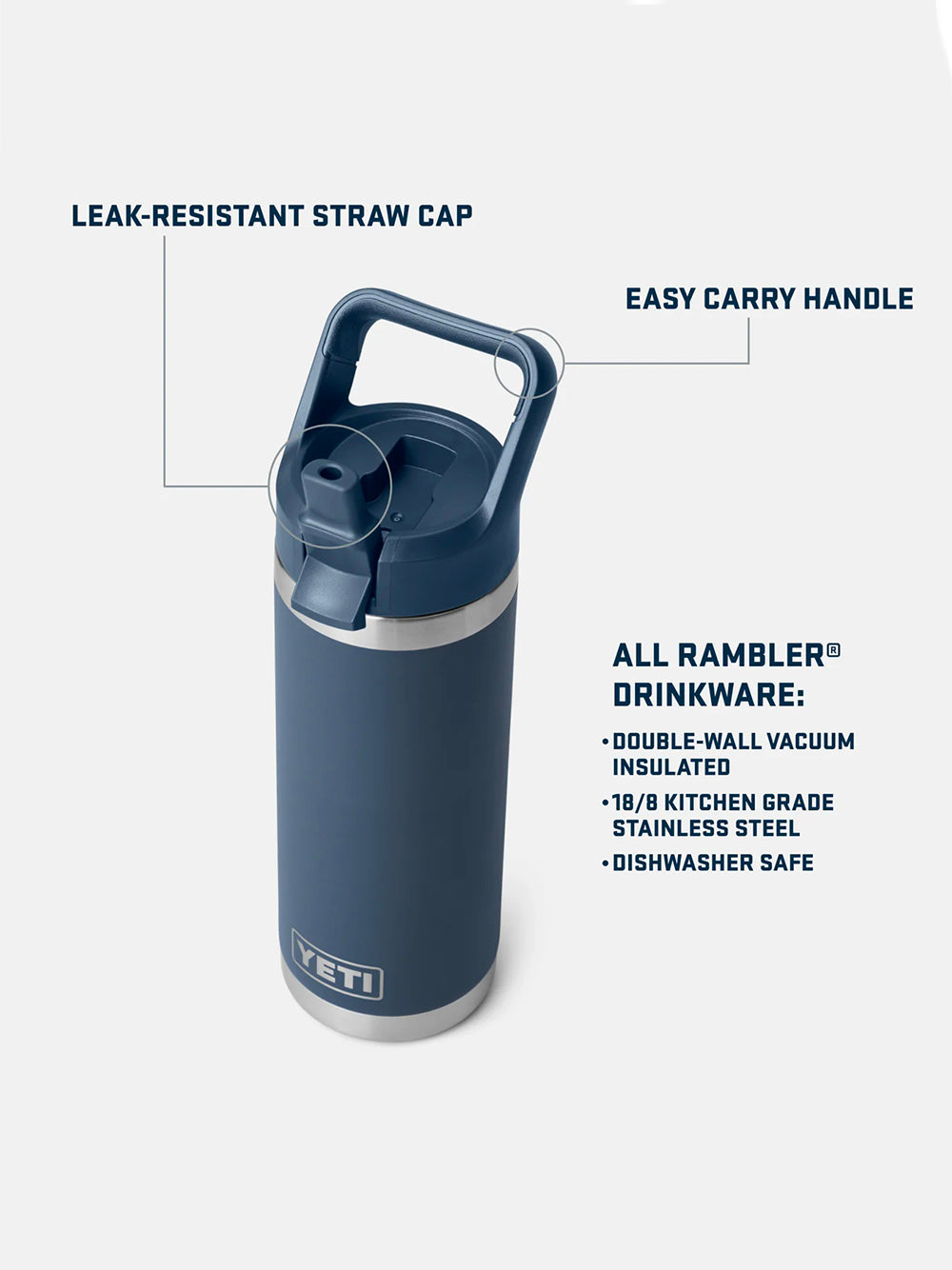 YETI-RAMBLER 18 OZ C STRAW BOTTLE-70000006532 ROYAL BLUE